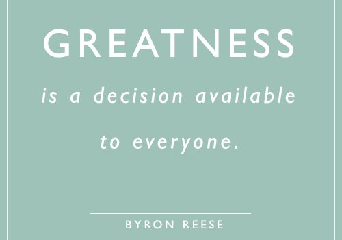 Achieving greatness is a choice// Motivation Monday