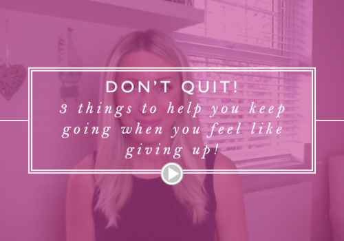 3 steps to take when you feel like giving up