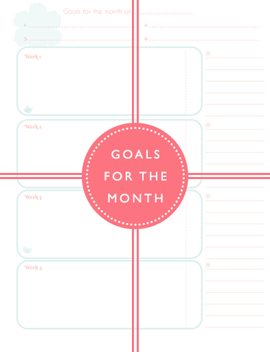 GOALS for the month