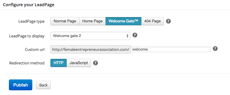 Creating a welcome gate using LeadPages