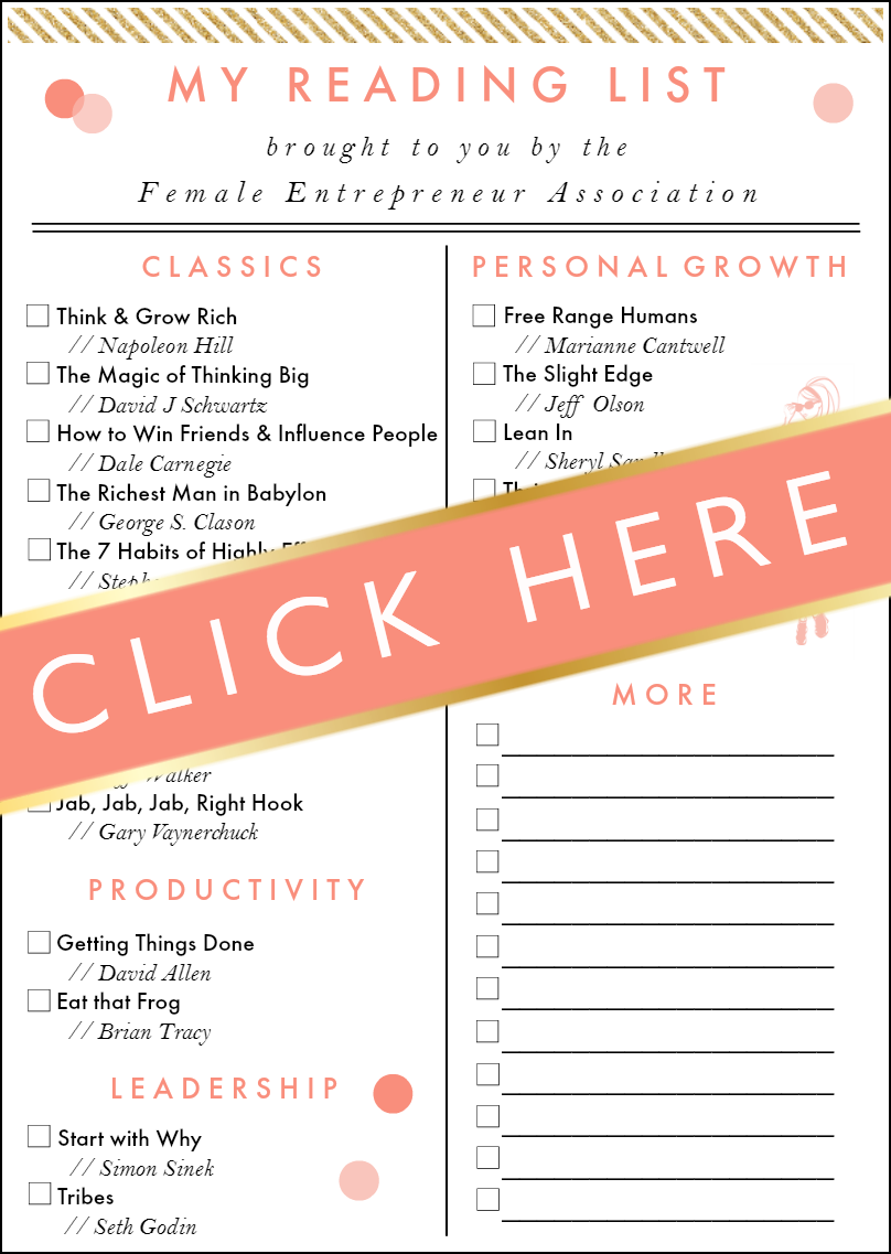 Free reading checklist for Female Entrepreneurs