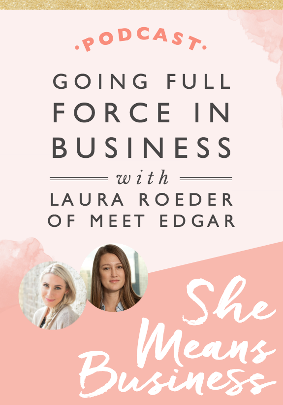 In this episode I was joined by the amazing Laura Roeder. She’s the founder of MeetEdgar.com, a social media automation platform. We talk all about how she went from quitting her job as a graphic designer at 22 to starting her own business, discovering the information marketing world, creating B-School with Marie Forleo to then launching Edgar, which in 3 years, generates $4 million in revenue. It’s incredible. This is such an inspiring interview. I hope you love it just as much as I do.