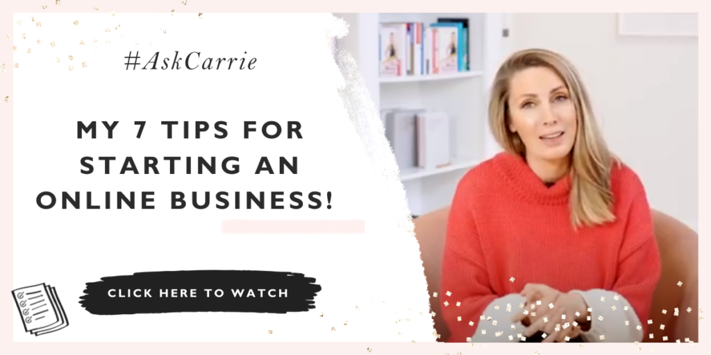 Carrie talking about coming up with business ideas