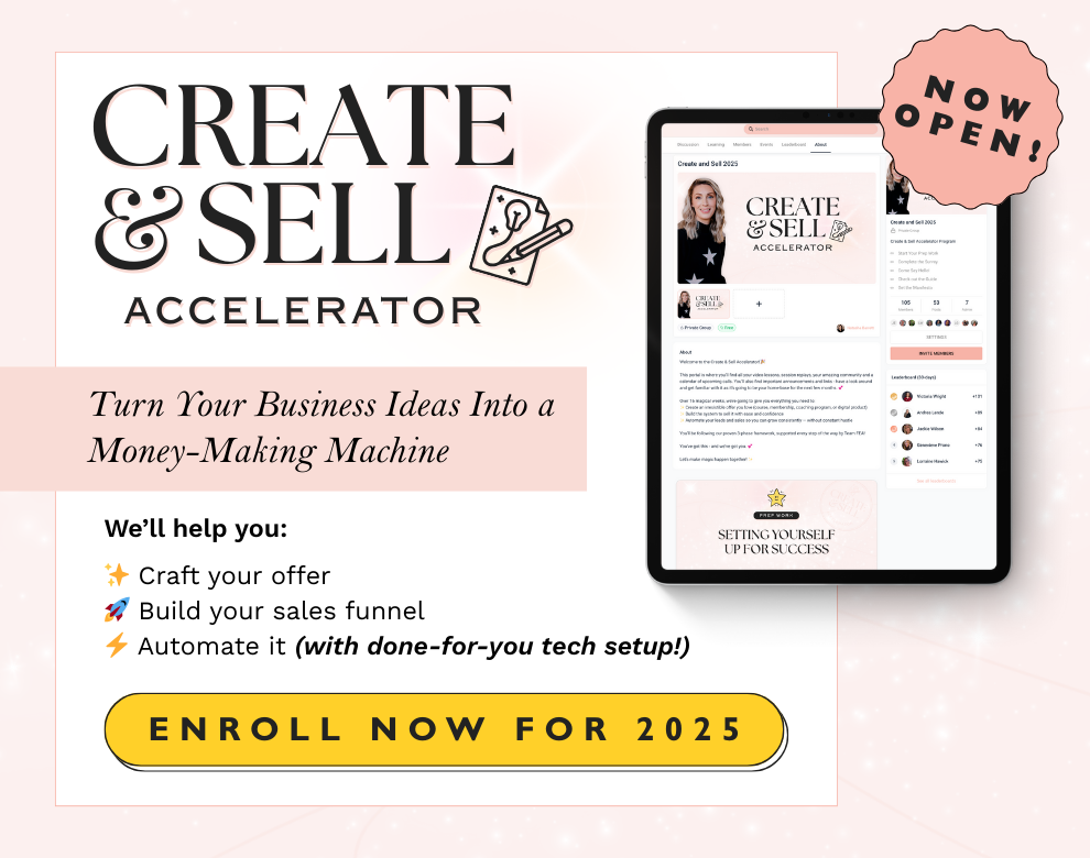 JOIN THE CREATE & SELL ACCELERATOR